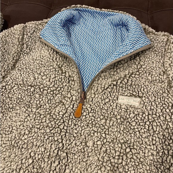 USA Palm Reversible 1/4 Zip Sherpa Pullover Women’s Small - Picture 2 of 3